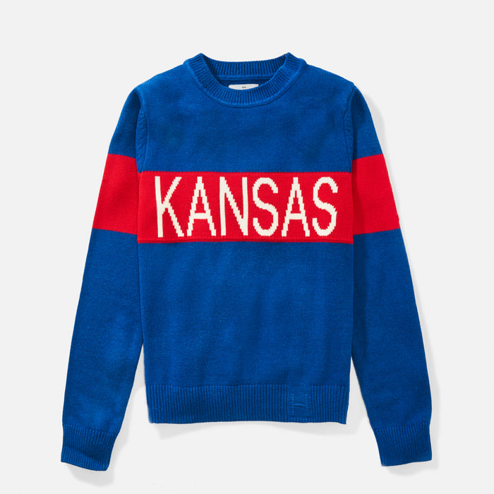 Women's Kansas Retro Stripe Sweater (Royal)