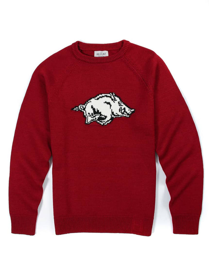 Merino Arkansas Crewneck Mascot Sweater