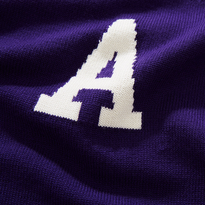 Merino Amherst Letter Sweater (Purple)